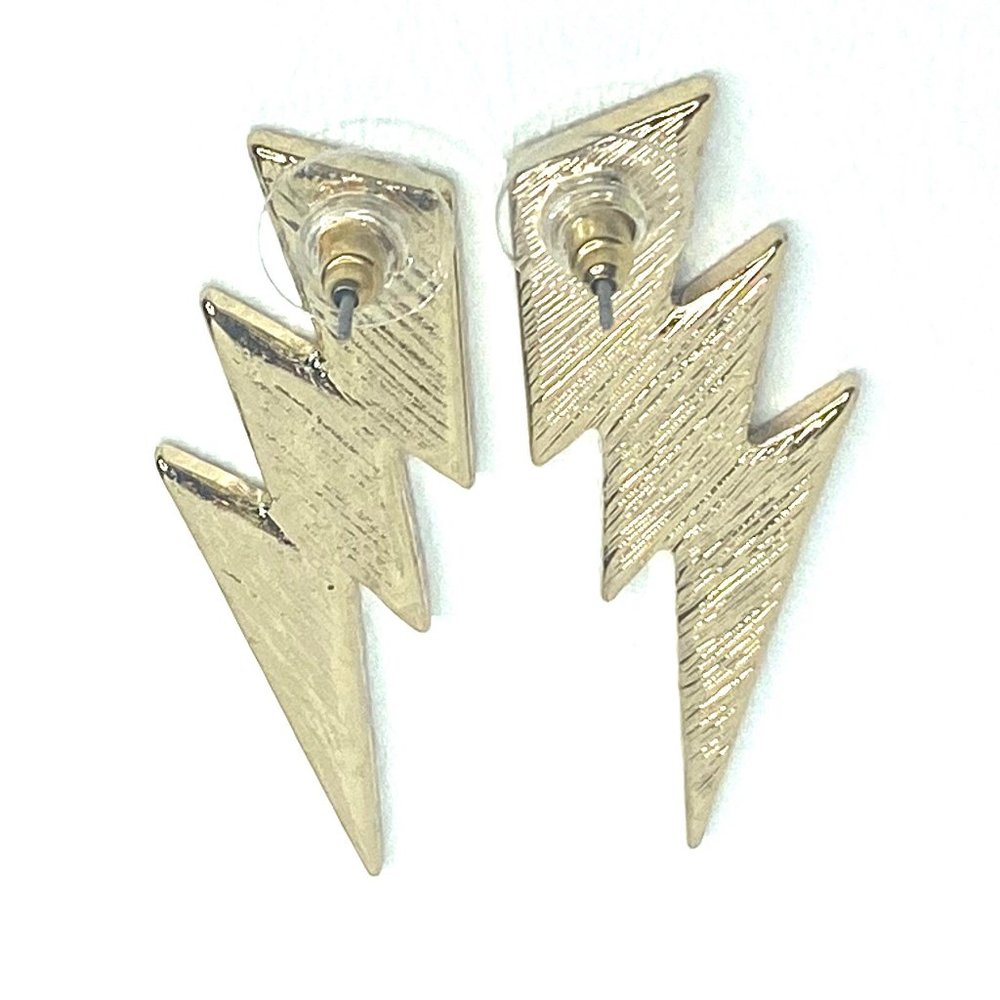 Chargers Lightning Bolt Statement Earrings - Picture 7 of 7